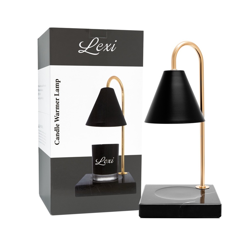 Lexi Candle Warmer Lamp  Wax Melt Sleek Design Featuring Black Marble Base